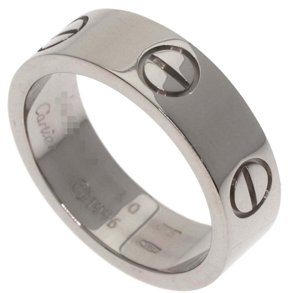 CARTIER 18k Silver Love Ring #50